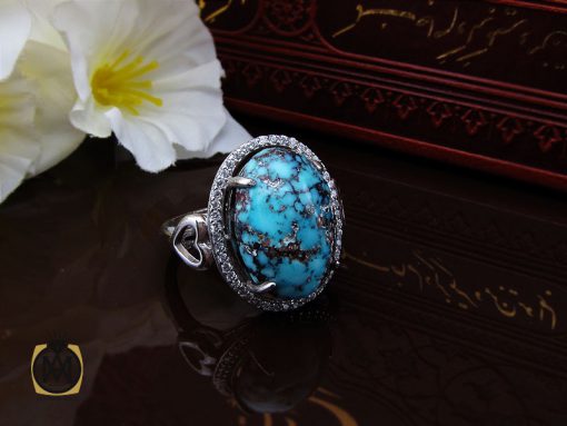 00 انگشتر فیروزه نیشابوری طرح بهار زنانه - کد 2204 - تصویر 6