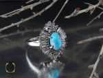 00 انگشتر فیروزه نیشابوری طرح پادینا زنانه - کد 2205 - تصویر 6