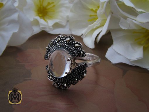 انگشتر دُر نجف و مارکازیت طرح آرزو زنانه - کد 2215 - تصویر 6