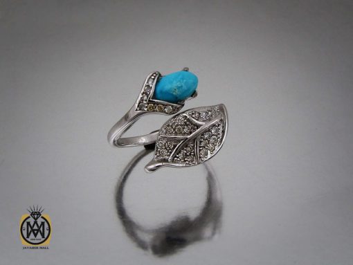 00 انگشتر فیروزه نیشابوری طرح رخساره زنانه - کد 2233 - تصویر 6