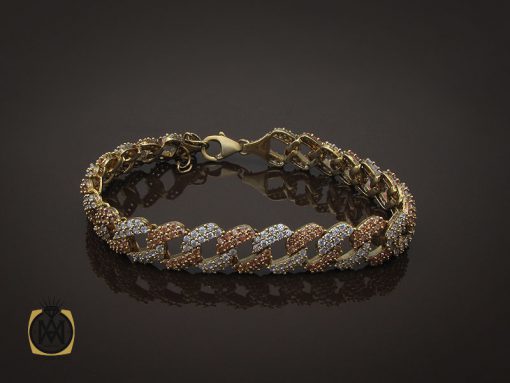 00 دستبند نقره زنانه طرح کارتیه نگین دار - کد 1089 - تصویر 6