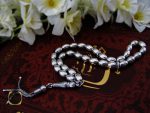 00 تسبیح 33 دانه نقره هلی طرح نقره ای - کد 4310 - تصویر 7