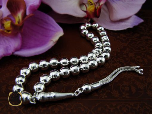 تسبیح 33 دانه نقره گرد ساده - کد 4317 - تصویر 6