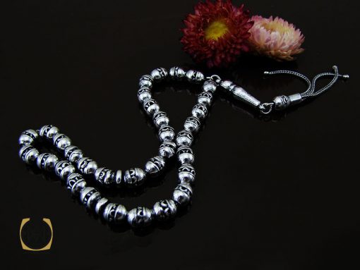 00 تسبیح 33 دانه نقره هلی جذاب - کد 4318 - تصویر 6