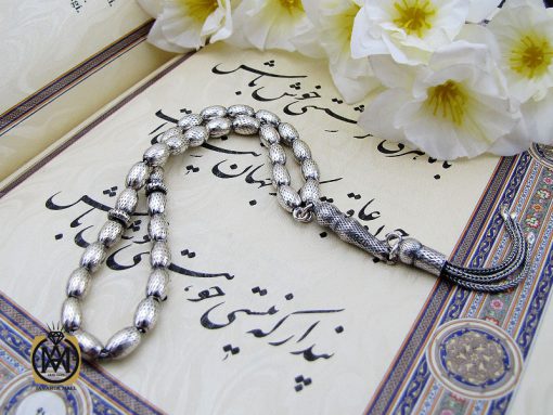 تسبیح 33 دانه نقره هلی طرح نقره ای - کد 4322 - تصویر 6