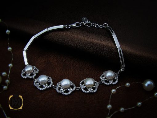 00 دستبند مروارید پرورشی طرح تلان زنانه - کد 1082 - تصویر 6