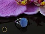 00 انگشتر عقیق کبود یمن طرح سروین زنانه - کد 2257 - تصویر 6