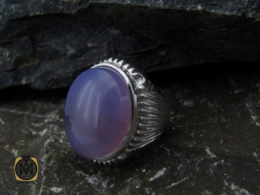 انگشتر عقیق یمن کبود خوش رنگ و درشت مردانه - کد 10483 - تصویر 6