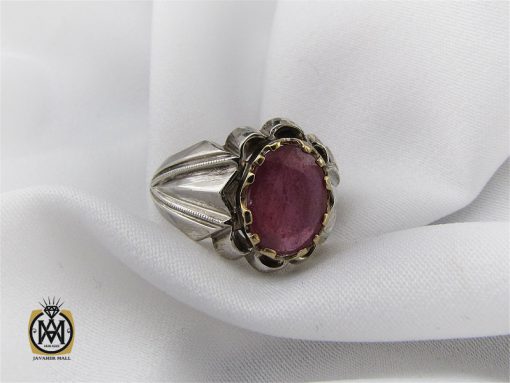 انگشتر یاقوت سرخ مردانه دست ساز - کد 10413 - تصویر 6