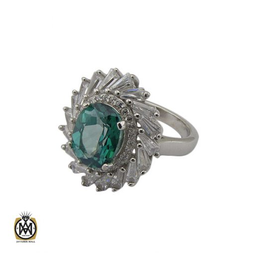 1 انگشتر توپاز سبز طرح سامینا زنانه - کد 2192 - تصویر 1