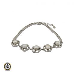 دستبند مروارید پرورشی طرح تلان زنانه - کد 1082 دستبند مروارید پرورشی طرح تلان زنانه - کد 1082