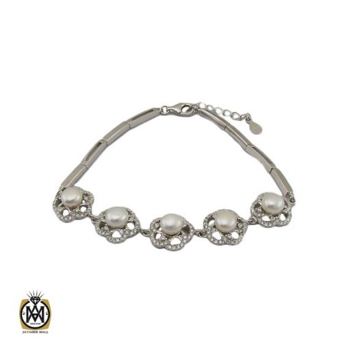 1 دستبند مروارید پرورشی طرح تلان زنانه - کد 1082 - تصویر 1