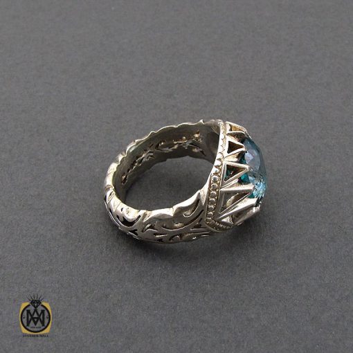 انگشتر توپاز سبز اصلی مردانه دست ساز - کد 10417 - تصویر 2