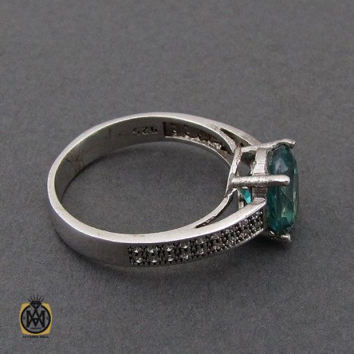 انگشتر توپاز سبز طرح آرامش زنانه - کد 2162 - تصویر 2