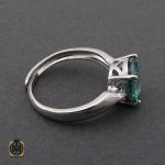 2 انگشتر توپاز سبز طرح مهرنیا زنانه - کد 2190 - تصویر 2
