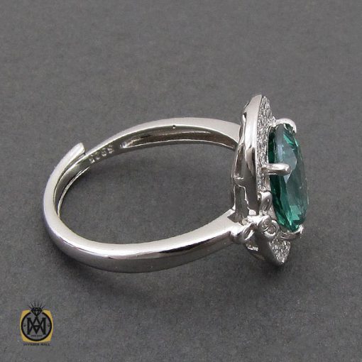 انگشتر توپاز سبز طرح دلارام زنانه - کد 2195 - تصویر 2