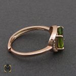 2 انگشتر زبرجد طرح تابان زنانه - کد 2199 - تصویر 2