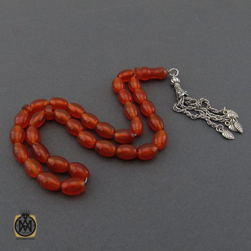 تسبیح 33 دانه عقیق یمن خوش دست و فاخر - کد 4303 - تصویر 2