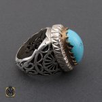 انگشتر فیروزه نیشابوری مردانه مرغوب و درشت - 10454 - تصویر 2