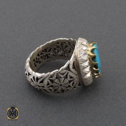 انگشتر فیروزه نیشابوری مردانه مرغوب و خوش طبع - 10455 انگشتر فیروزه نیشابوری مردانه مرغوب و خوش طبع - 10455