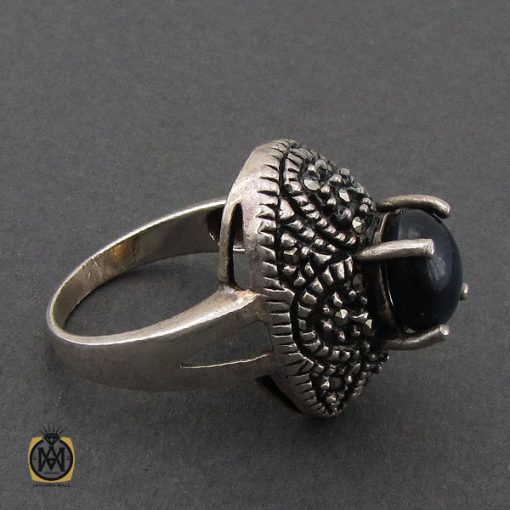 انگشتر یاقوت کبود استار و مارکازیت طرح آسمان زنانه - کد 2200 - تصویر 2