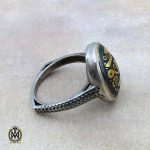 2 انگشتر حدید صینی با حکاکی یا محمد زنانه - کد 2173 - تصویر 2