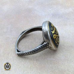 انگشتر حدید صینی با حکاکی یا محمد زنانه - کد 2173 انگشتر حدید صینی با حکاکی یا محمد زنانه - کد 2173