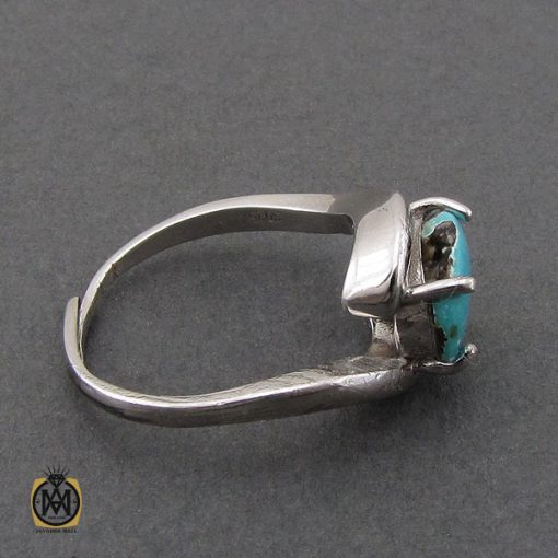 انگشتر فیروزه نیشابوری طرح تبسم زنانه - کد 2207 - تصویر 2