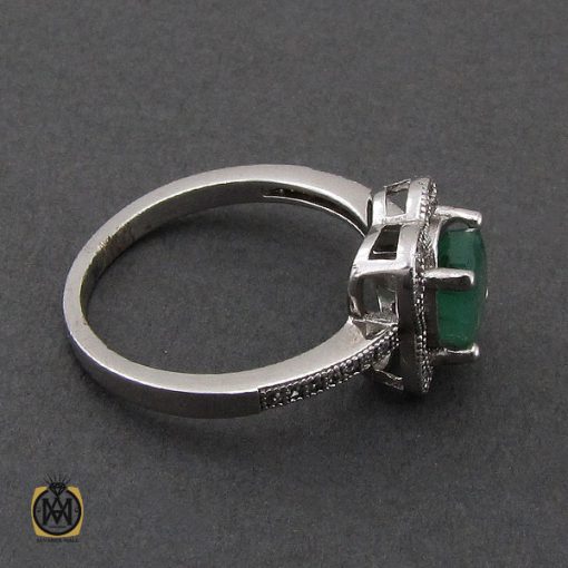 انگشتر زمرد طرح شکوفه زنانه - کد 2214 - تصویر 2