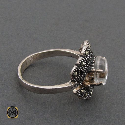 انگشتر دُر نجف و مارکازیت طرح آرزو زنانه - کد 2215 - تصویر 2