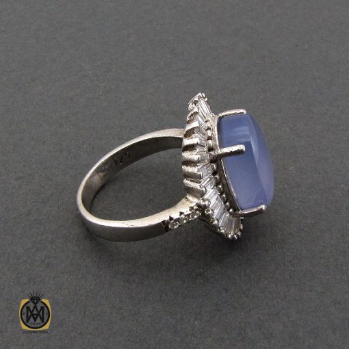 انگشتر عقیق یمن کبود طرح مهناز زنانه - کد 2175 - تصویر 2