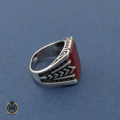 انگشتر عقیق قرمز مردانه - کد 10467 انگشتر عقیق قرمز مردانه - کد 10467