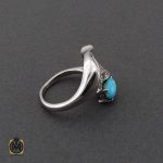 2 انگشتر فیروزه نیشابوری طرح رخساره زنانه - کد 2233 - تصویر 2