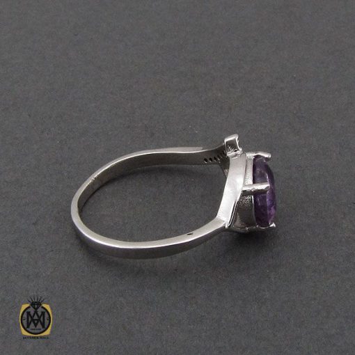 2 انگشتر آمتیست طرح یاسمن زنانه - کد 2235 - تصویر 2