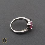 2 انگشتر یاقوت سرخ و کبود طرح نیلوفر زنانه - کد 2238 - تصویر 2