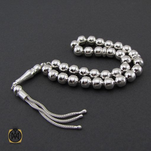 تسبیح 33 دانه نقره گرد ساده - کد 4317 - تصویر 2