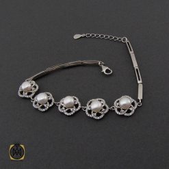 دستبند مروارید پرورشی طرح تلان زنانه - کد 1082 دستبند مروارید پرورشی طرح تلان زنانه - کد 1082