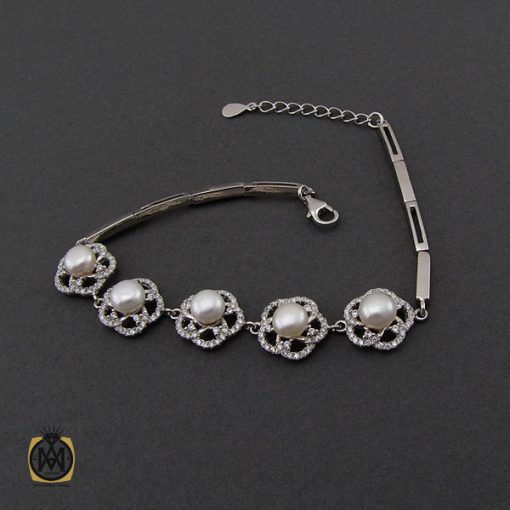 2 دستبند مروارید پرورشی طرح تلان زنانه - کد 1082 - تصویر 2