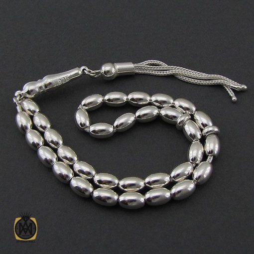 2 تسبیح 33 دانه نقره هلی ساده - کد 4321 - تصویر 2