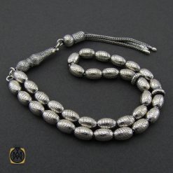 تسبیح 33 دانه نقره هلی طرح نقره ای - کد 4322 تسبیح 33 دانه نقره هلی طرح نقره ای - کد 4322