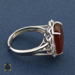 2 انگشتر عقیق یمن طرح پیچک زنانه - کد 2247 - تصویر 2