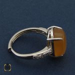 2 انگشتر عقیق یمن با حکاکی شرف الشمس طرح تارا زنانه - کد 2248 - تصویر 2