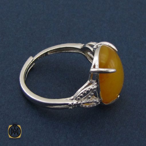 2 انگشتر عقیق زرد با حکاکی شرف الشمس طرح خاطره زنانه - کد 2251 - تصویر 2
