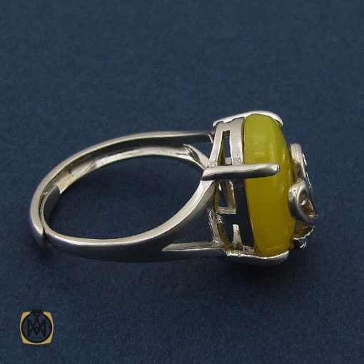 انگشتر عقیق زرد با حکاکی شرف الشمس طرح دیبا زنانه - کد 2253 - تصویر 2