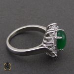 2 انگشتر عقیق سبز طرح شهرزاد زنانه - کد 2261 - تصویر 2