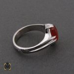 2 انگشتر عقیق یمن با حکاکی و من یتق الله مردانه - کد 10484 - تصویر 2