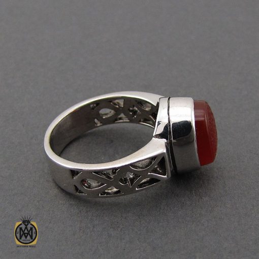 2 انگشتر عقیق یمن با حکاکی و من یتق الله مردانه - کد 10485 - تصویر 2