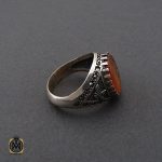 2 انگشتر عقیق یمن با حکاکی عباس اشجع الناس مردانه - کد 10492 - تصویر 2