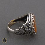 2 انگشتر عقیق یمن با حکاکی ماشاالله لا قوه الا بالله ان ترن انا اقل منک مالا و ولدا مردانه – کد 10494 - تصویر 2