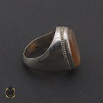 انگشتر عقیق یمن شرف الشمس با حکاکی یا فاطمه الزهرا مردانه - کد 10410 - تصویر 3